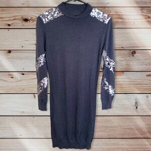 Blue Sequined Sweater Dress Size Small